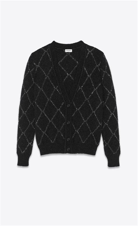 ysl black cardigan|saint laurent sweater sale.